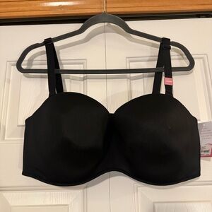 Cacique Lightly Lined Multi-Way Strapless Bra Black NWT‎